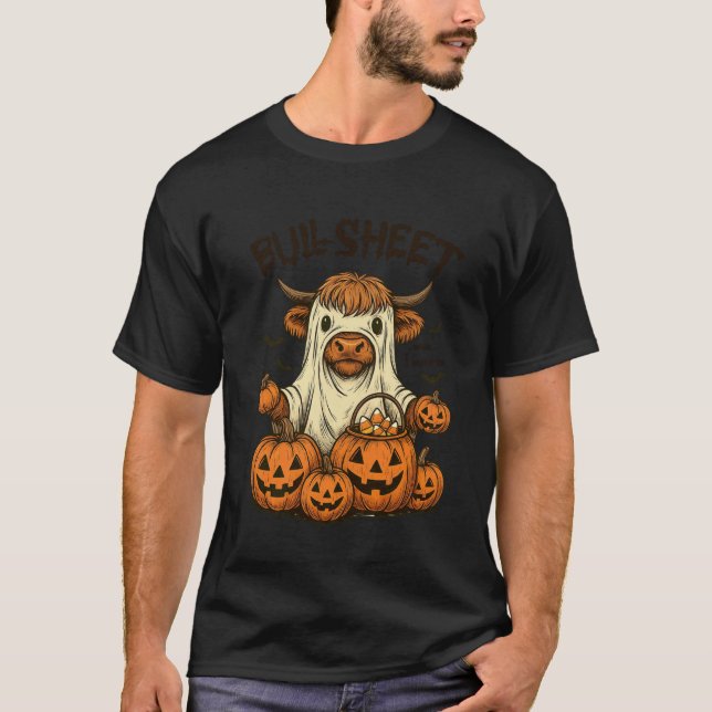 Camiseta Moo... Quer dizer Boo Folha de Boi Vaca das Terras (Frente)