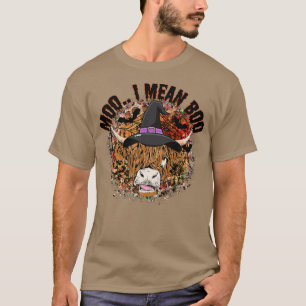 Camiseta Moo, Quero Dizer Boo Cow Witat Hat Country Hallowe