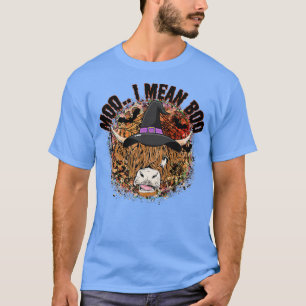 Camiseta Moo, Quero Dizer Boo Cow Witat Hat Country Hallowe