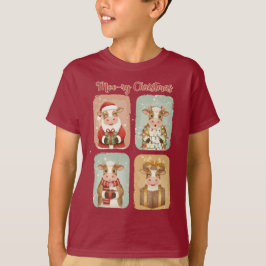 Camiseta Moo-ry Christmas Funny Cow Design