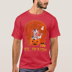 Camiseta Moo, sou Engraçada Vaca Halloween Goat em Pumpkins