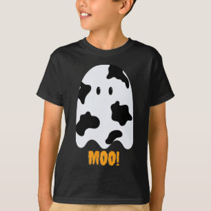 Camiseta Moo! Vaca Impressão do Fantasma de Halloween