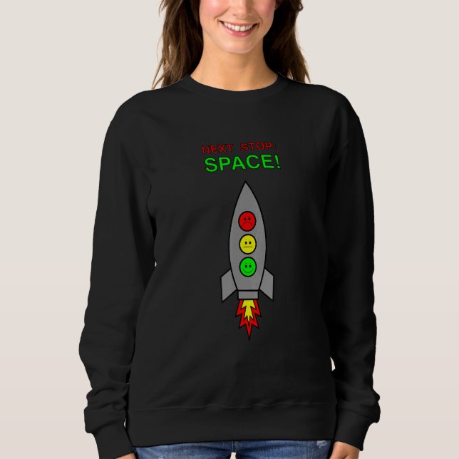 Camiseta Moody Stoplight Space Rocket Next Stop Space (Frente)