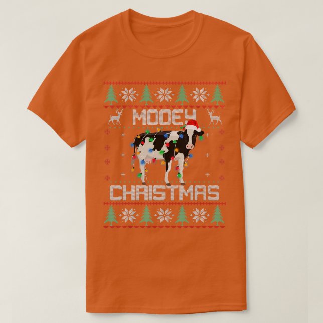 Camiseta Mooey Christmas Heifers Cow Febre Gift (Frente do Design)