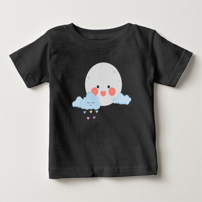 Camiseta Moon and cloud cute design (Frente)