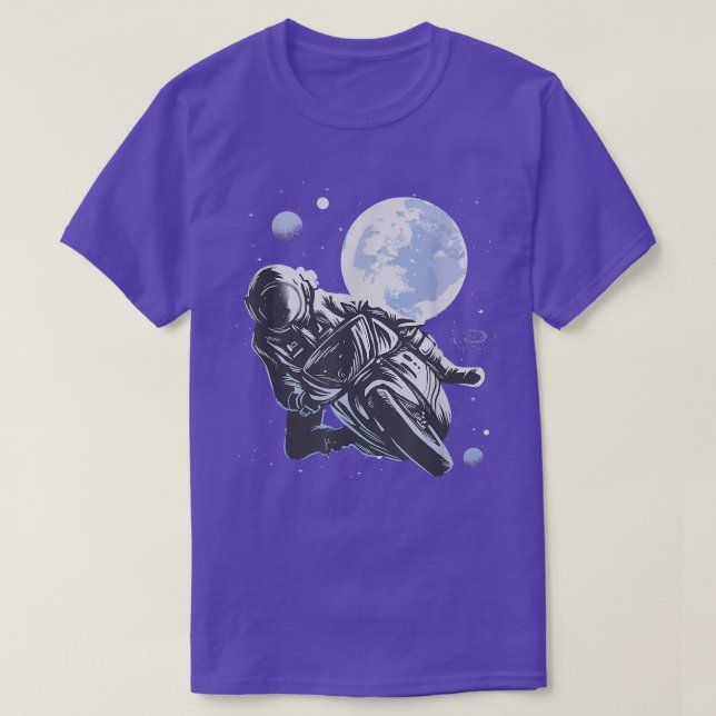 Camiseta Moon Astronauta Motorrad Biker (Frente do Design)