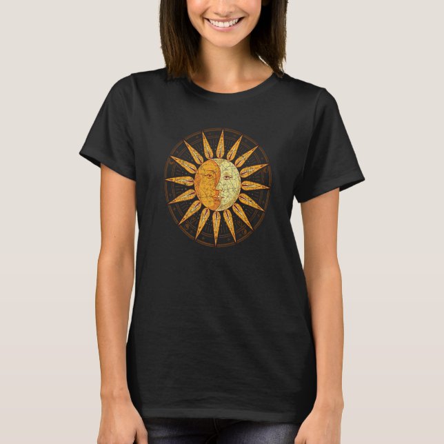 Camiseta Moon Celeste Crescente Corpo Celestial Boho Sun Mo (Frente)