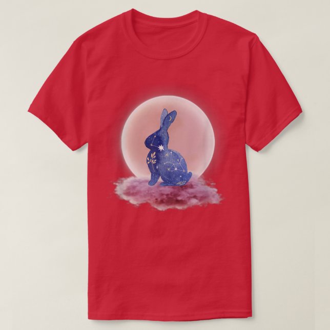 Camiseta Moon Clouds e Bunny Astrology Pagan Divination M (Frente do Design)