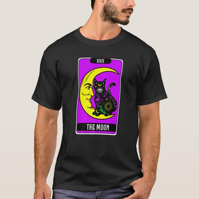 Camiseta Moon Crescente E Tarô De Gato Gráfico A Lua (Frente)