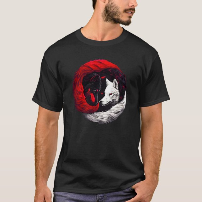 Camiseta Moon Crimson Red White Wolf (Frente)