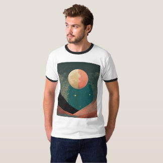Camiseta Moon Design Tee de Meio-Tom