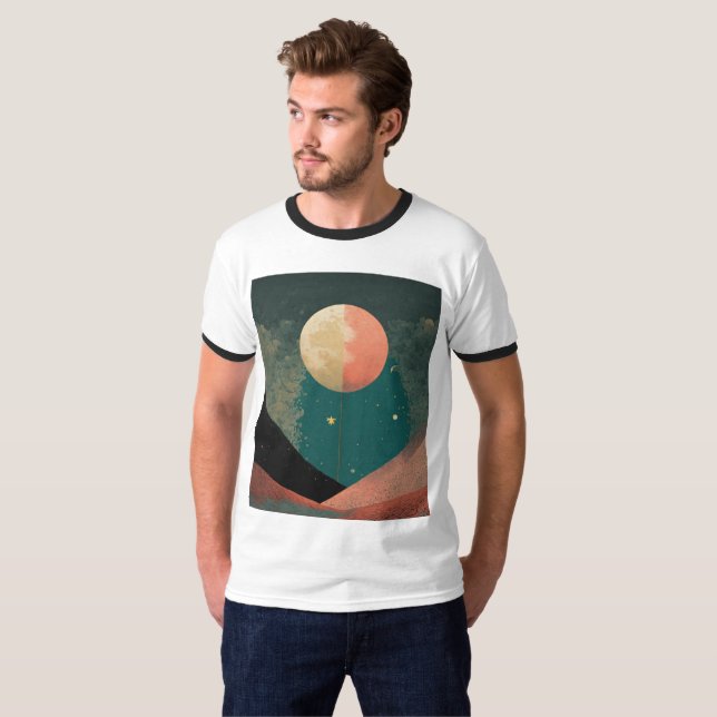 Camiseta Moon Design Tee de Meio-Tom (Frente Completa)