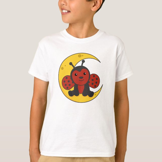 Camiseta Moon Ladybug Boa Noite Descendo Estrelas do Sono (Frente)