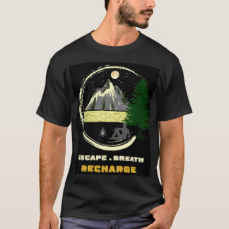 Camiseta Moon Mountain Escape Breathe Recharge