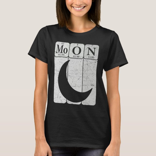 Camiseta Moon Periodic Table Elements Moon Space Nerd Moon  (Frente)