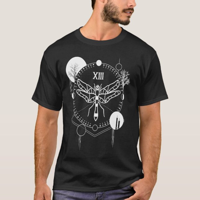 Camiseta Moon Phase Tarot Mystical Gothic Witchcraft Occult (Frente)