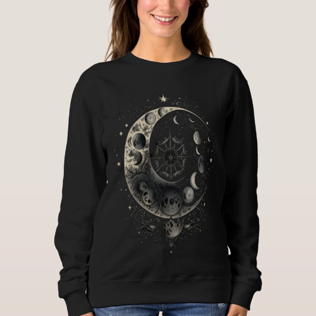Camiseta Moon Phases Space Lunar Cycles Astronomy (Frente)