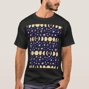 Camiseta Moon Phases Stars Vintage Fundo