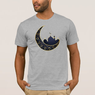 Camiseta Moon Ramadã, azul, ouro