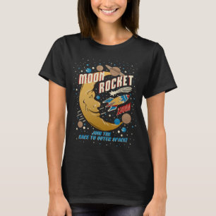 Camiseta Moon Rocket Vintage Graphic T Shirt Women