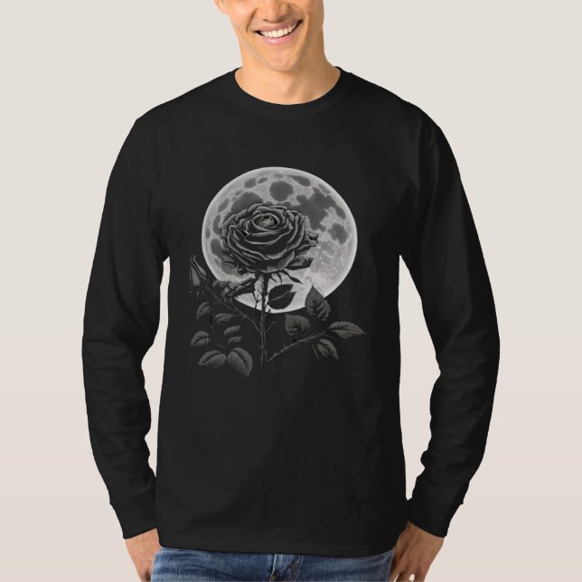 Camiseta Moon Rose Goth Gothic Witch Witchcraft  2 (Frente)