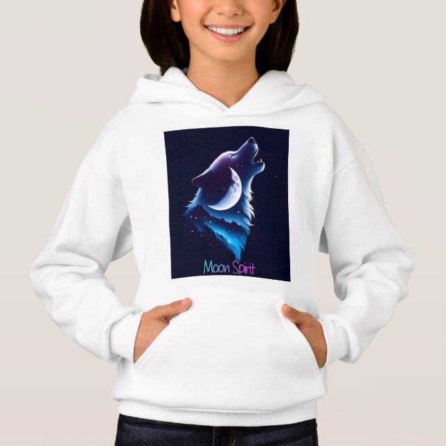Camiseta Moon Spirit - Wolf & Dream Catcher design hoody (Frente)