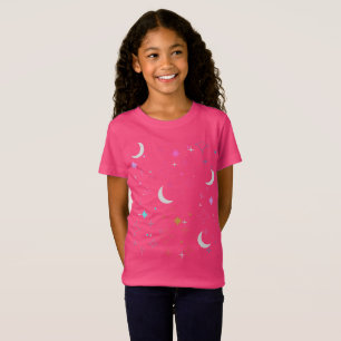 Camiseta Moon & Stars Minimalista para meninas adolescente