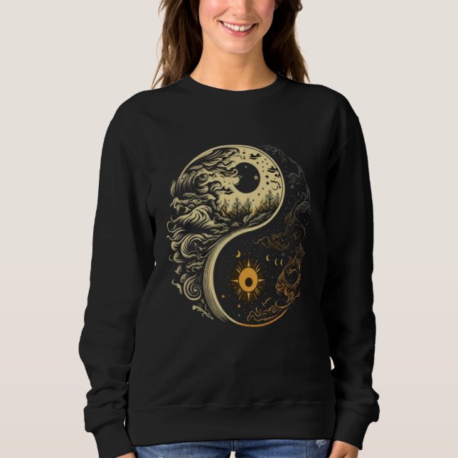Camiseta Moon Sun Yin Yang Day and Night (Frente)