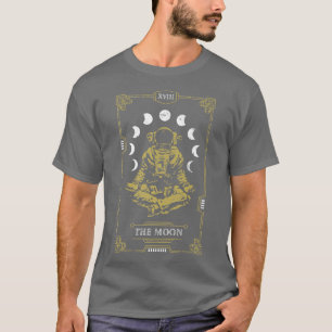 Camiseta Moon Tarot Card Ioga Astronauta Meditação Zen Lotu