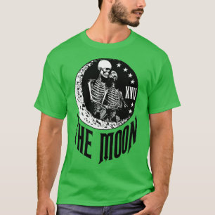 Camiseta Moon Tarot Card Skeleton Casal Vintage Gótica Ast