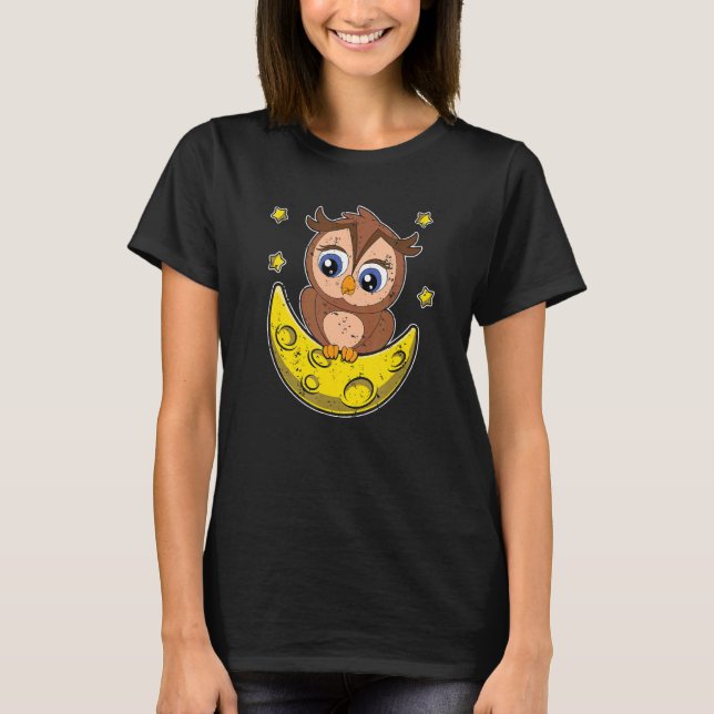 Camiseta Moon Wise Bird Animal Owl Coruja (Frente)
