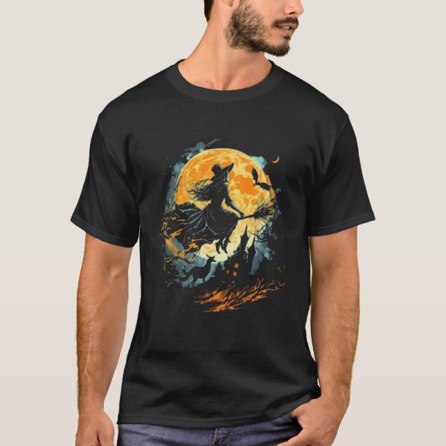 Camiseta Moon Witch Witchcraft Halloween  2 (Frente)