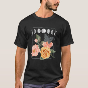 Camiseta Moonfases Flores Rosa Borboleta Celesti