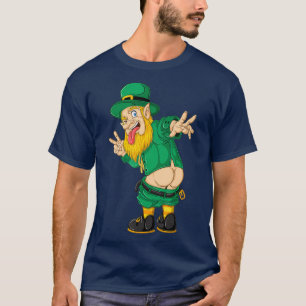 Camiseta Mooning Leprechaun Dia de São Patrício Boys Men