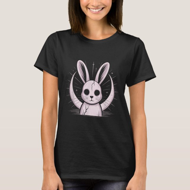 Camiseta Moonlight Bunny Nge Alt Rabbit Horror Witch Moon C (Frente)