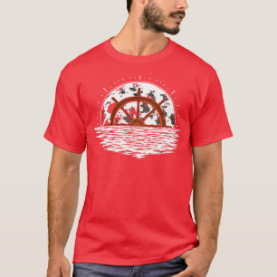 Camiseta Moonlight Moon Sailboat Wheel Dirigindo Boa Navega