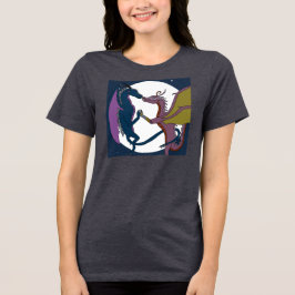 Camiseta Moonlit Fantasy Dragon Dance Hand-Drawn Art Shirt