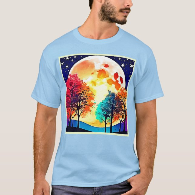 Camiseta Moonlit Forest Fantasy Art (Frente)