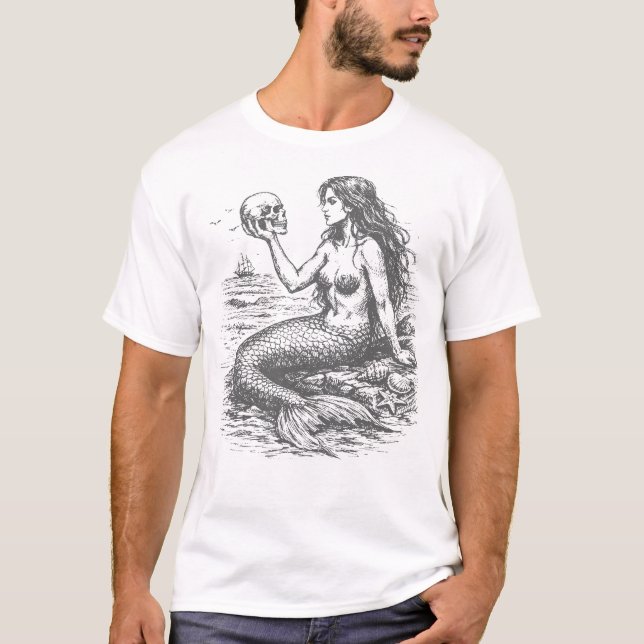 Camiseta Moonlit Mermaid and Skull (Frente)