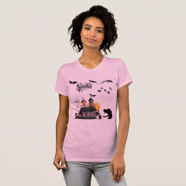 Camiseta Moonlit Mischief rosa quente (Frente Completa)