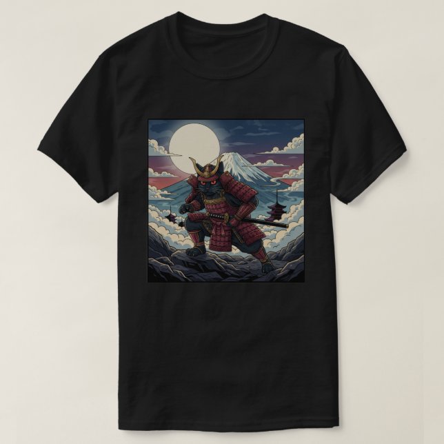 Camiseta Moonlit Red Samurai (Frente do Design)