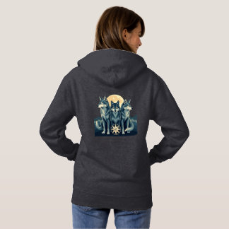 Camiseta Moonlit Wolf Pack Guardians | Mystical Compass Art