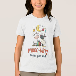 Camiseta Mooo-ving Away for Eid Cow e Shea Engraçados