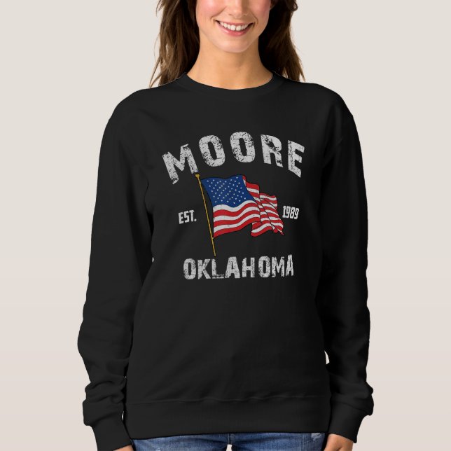 Camiseta Moore Oklahoma Ok Estrelas Dos Eua Strips Estilo D (Frente)