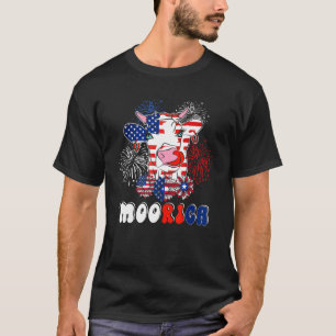 Camiseta Moorica Vaca Girassóis Bandeira do Fazendeiro Amer