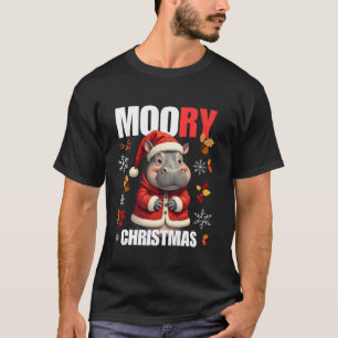 Camiseta Moory Christmas Moo Deng Funny Hippo Baby Pygmy Me