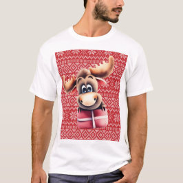 Camiseta Moose de Cartoon com presente de Natal