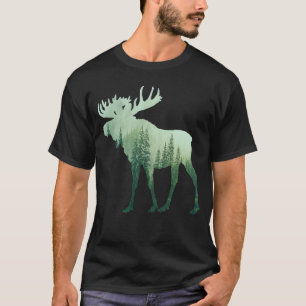 Camiseta Moose Deer E Floresta Natureza