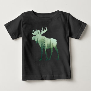 Camiseta Moose Deer E Floresta Natureza