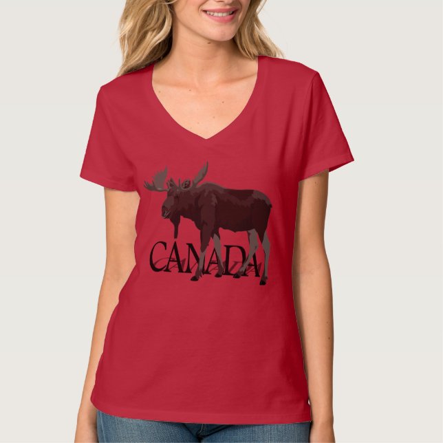 Camiseta Moose do Canadá Camisas Souvenir do Canad (Frente)